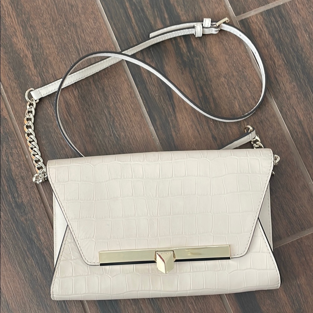 NWT Michael Michael Kors Bekah Clutch Crossbody - Light Cream